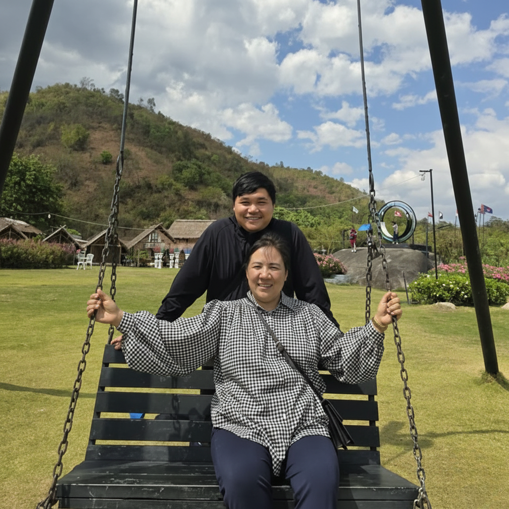 Saw and Nabi Alhtay at ActsCo BookHouse in Myanmar, providing Christian literature.